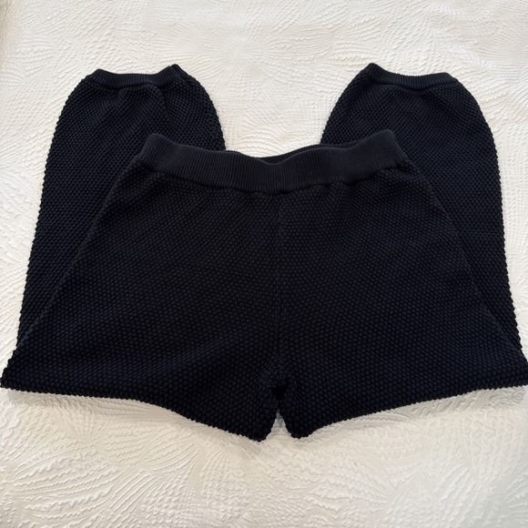 Free People Beach Pants Womens Size Medium BlackKnit Elastic Waist Harem Relaxed - Picture 4 of 8